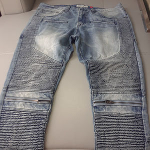Distressed Biker Denim Jeans